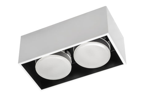 Plafonnier LED Cube LED’s Light – 2 points lumineux – Lumière orientable – Acier – 20 x 8 cm – Blanc