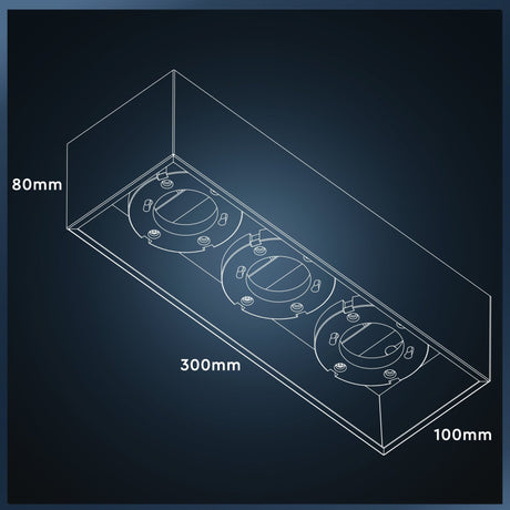 Plafonnier LED Cube LED’s Light – 3 points lumineux – Lumière orientable – Acier – 30 x 8 cm – Blanc