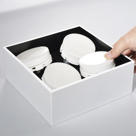 Plafonnier LED LED's Light Cube - 4 points lumineux - Éclairage orientable - Acier - 20 x 20 cm - Blanc