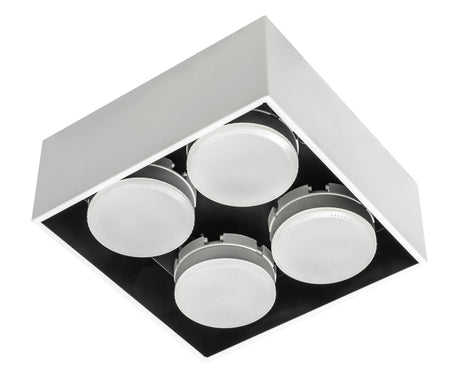 Plafonnier LED LED's Light Cube - 4 points lumineux - Éclairage orientable - Acier - 20 x 20 cm - Blanc