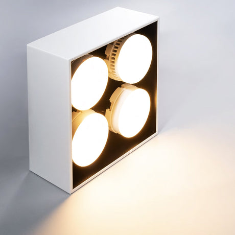 Plafonnier LED LED's Light Cube - 4 points lumineux - Éclairage orientable - Acier - 20 x 20 cm - Blanc