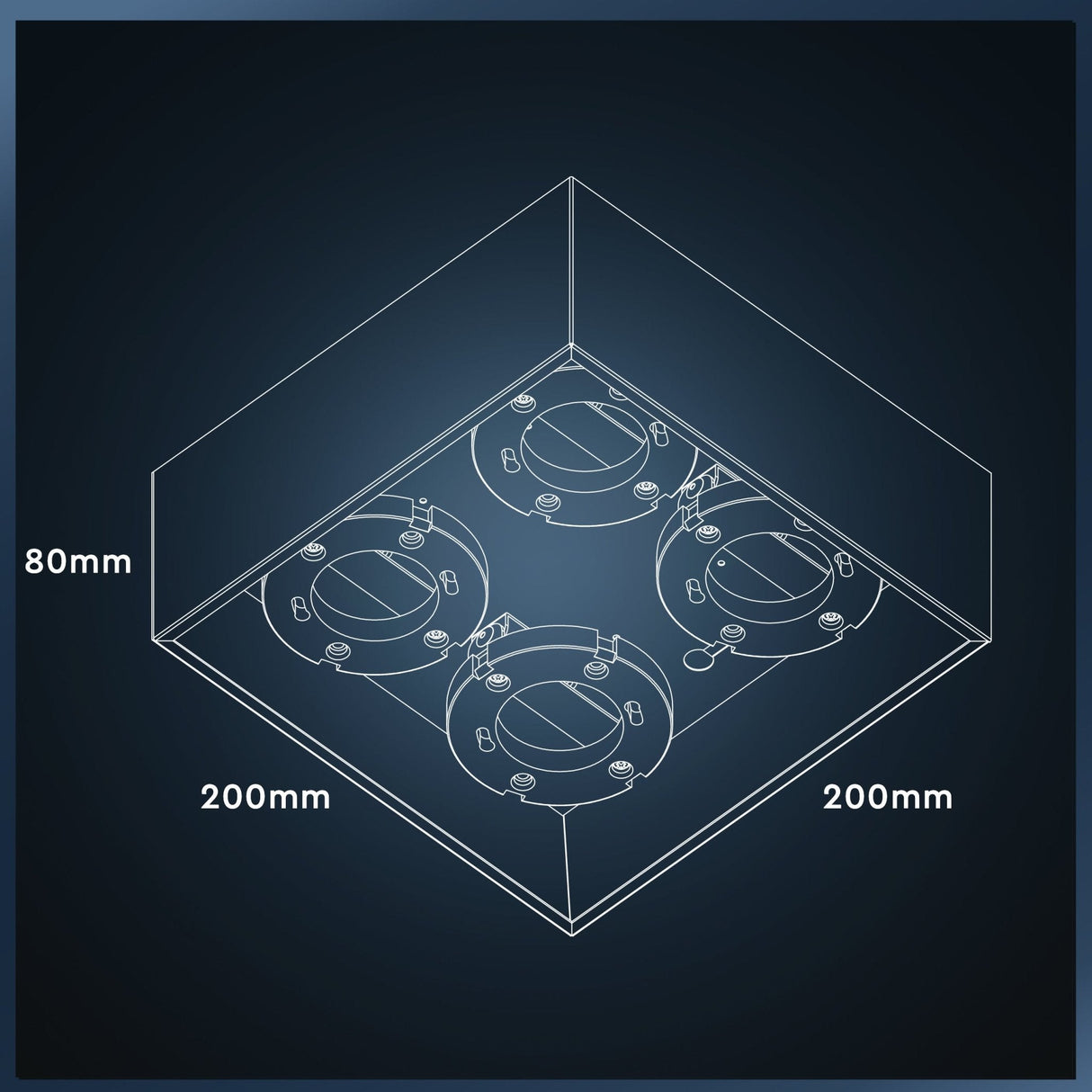 LED's Light Cube LED Plafondlamp - 4 lichtpunten - Draaibaar licht - Staal - 20 x 20 cm - Wit
