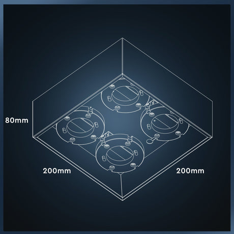 Plafonnier LED LED's Light Cube - 4 points lumineux - Éclairage orientable - Acier - 20 x 20 cm - Blanc