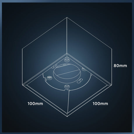 Plafonnier Cube avec 1 point lumineux - Éclairage orientable - Acier - 10 x 8 cm - Noir