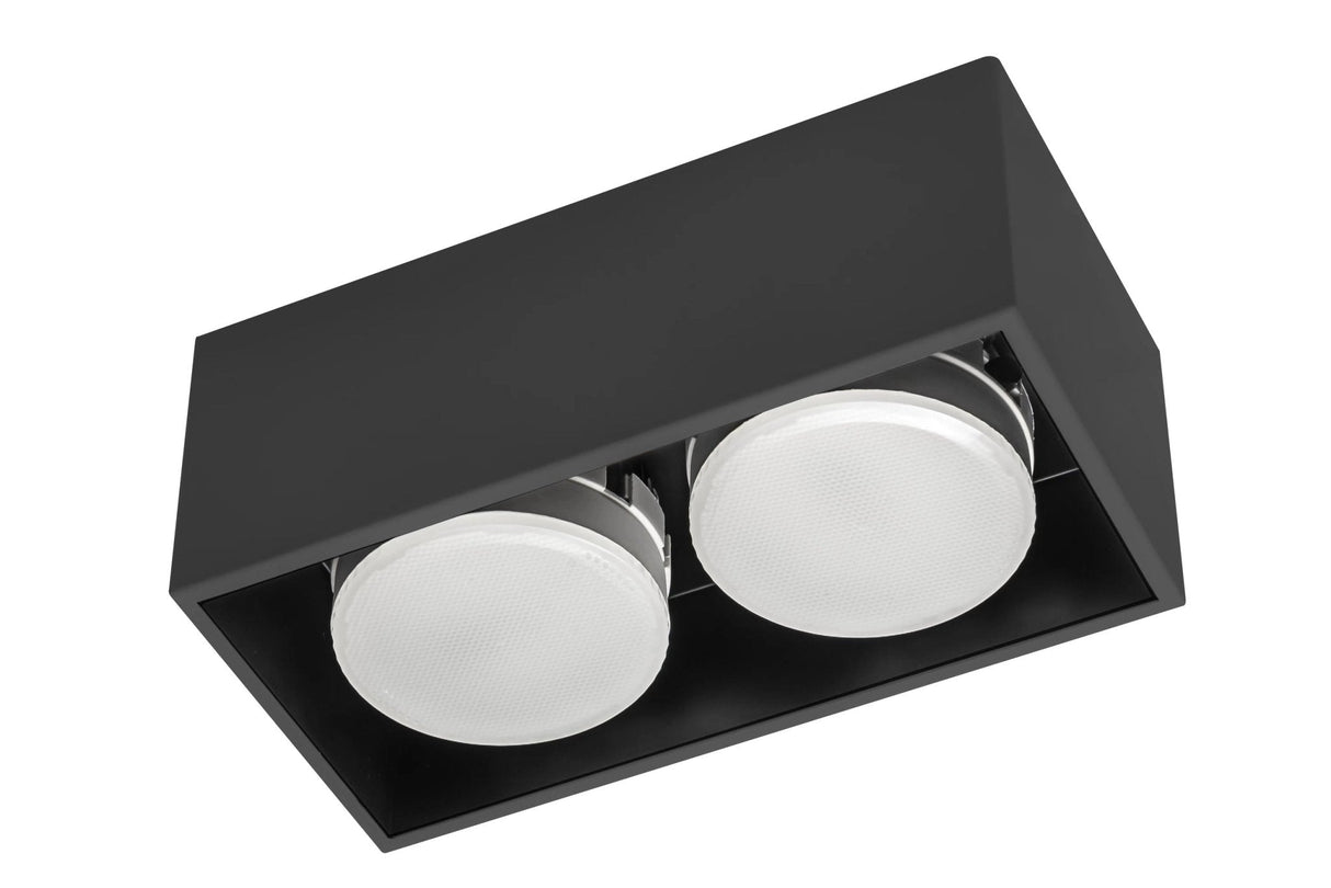 LED's Light Cube LED Plafondlamp - 2 lichtpunten - Draaibaar licht - Staal - 20 x 8 cm - Zwart