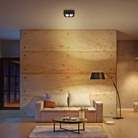 LED Plafondarmatuur Zwart - 4x GX53 Fitting - Draaibaar - 20x20 cm - Staal