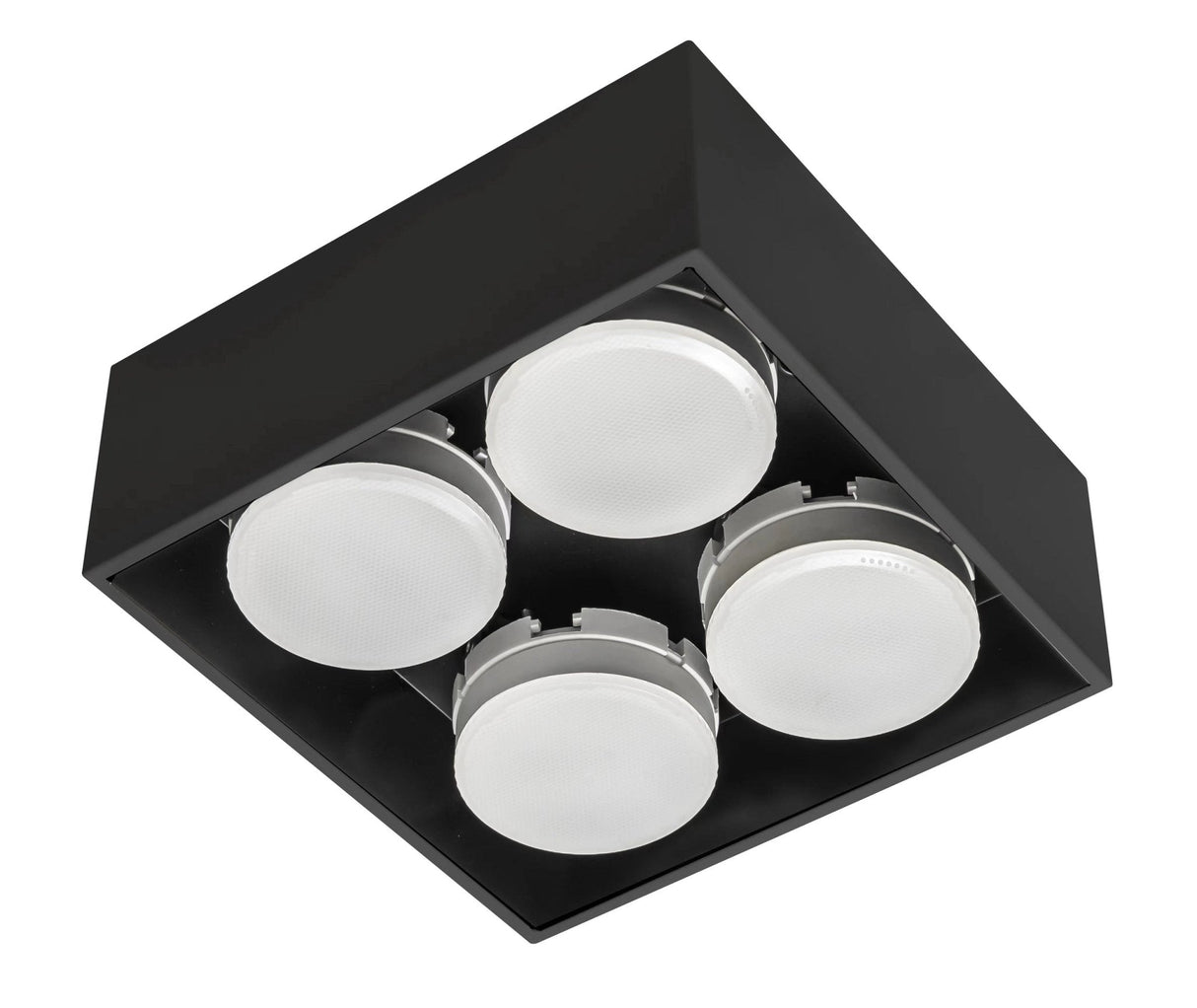 LED Plafondarmatuur Zwart - 4x GX53 Fitting - Draaibaar - 20x20 cm - Staal