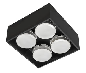LED Plafondarmatuur Zwart - 4x GX53 Fitting - Draaibaar - 20x20 cm - Staal