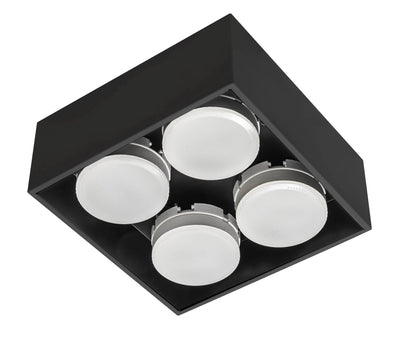 LED Plafondarmatuur Zwart - 4x GX53 Fitting - Draaibaar - 20x20 cm - Staal