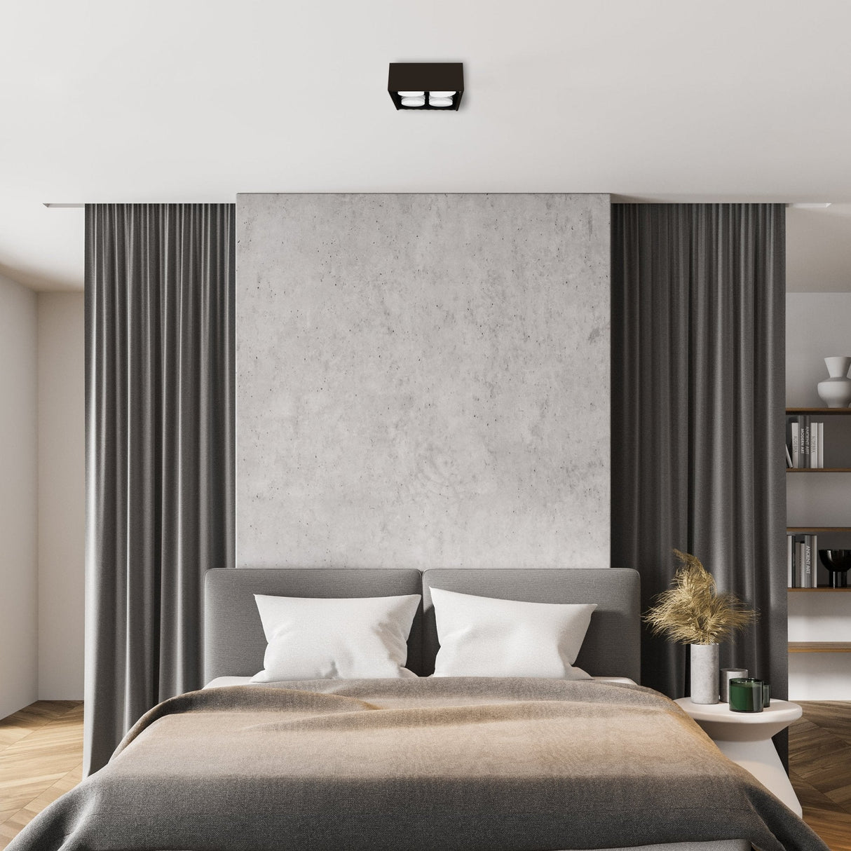 LED Plafondarmatuur Zwart - 4x GX53 Fitting - Draaibaar - 20x20 cm - Staal