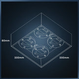 LED Plafondarmatuur Zwart - 4x GX53 Fitting - Draaibaar - 20x20 cm - Staal