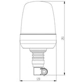 Gyrophare LED ambre R65 avec support de montage Flexi DIN 12/24V | S07ZL003.1