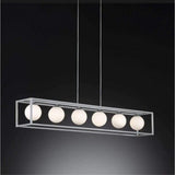 Deco Hanglamp eetkamer met 6 lichtpunten - In hoogte verstelbaar - LED lampen inbegrepen - Zilver