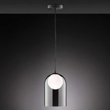 Hanglamp smoke glas warmwit - Complete set incl. LED lamp - Zwart