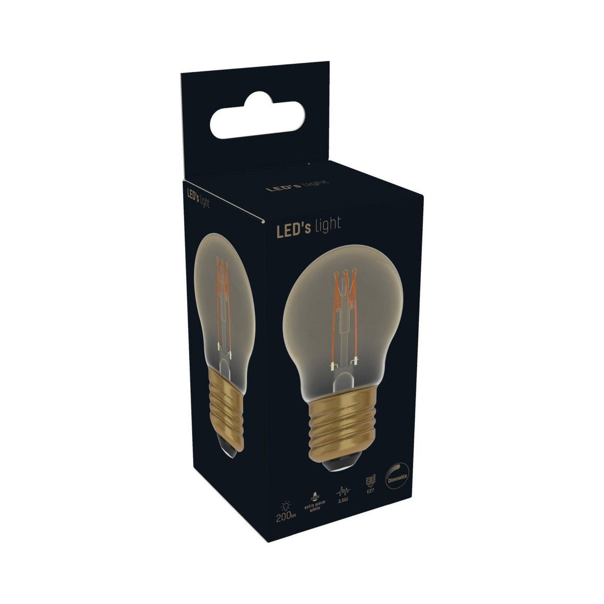 LED Filament Lamp Goud 136 Lumen - 2.5W - 1800K Extra Warmwit - Dimbaar - E27 - G45