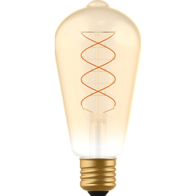Ampoule Edison à filament LED - E27 - Blanc extra chaud 1800K - 250 lumens - 4W - Variable - Verre doré - ST64 - 230V