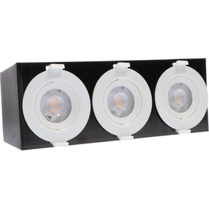 Spot LED encastrable 360 lumens - 5W - Blanc chaud - Variable - Inclinable - Blanc - 3 pièces