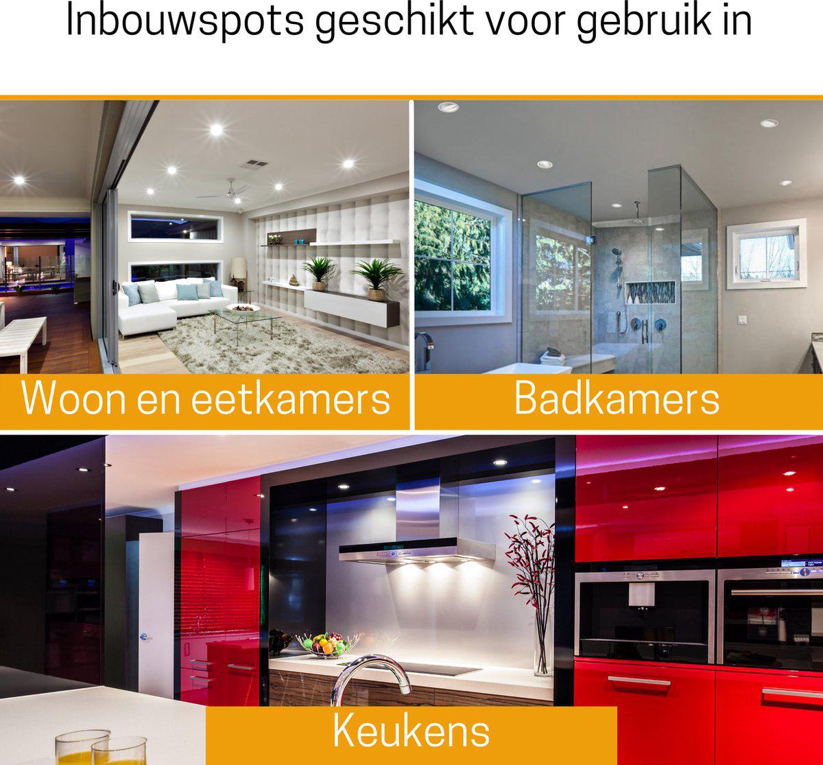 3 PACK - LED's Light Pro LED Inbouwspot Nikkel - DimToWarm - Ø 68mm - Kantelbaar - Warm wit licht - CRI95