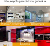 3 PACK - LED's Light Pro LED Inbouwspot Nikkel - DimToWarm - Ø 68mm - Kantelbaar - Warm wit licht - CRI95
