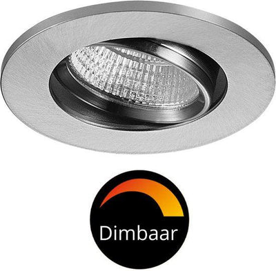 PACK DE 3 - Spot LED encastrable LED's Light Pro nickel - DimToWarm - Ø 68mm - Orientable - Lumière blanc chaud - CRI95