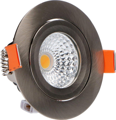 PACK DE 6 - Spot LED encastrable LED’s Light Pro nickel - DimToWarm - Ø 68mm - Inclinable - Lumière blanc chaud - CRI95