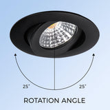 Spot LED encastrable 350 lumens - 5,5W - DimToWarm 2700-2000K - Ø68mm - Orientable - Variable - CRI95 - IP44 - 3 pièces