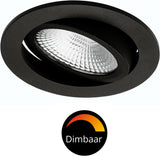 6 PACK - LED's Light Pro LED Inbouwspot Zwart - DimToWarm - Ø 68mm - Kantelbaar - Warm wit licht - CRI95- Dimbaar