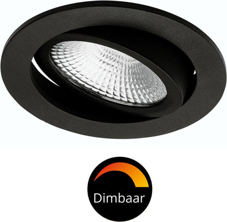 Spot LED encastrable 350 lumens - 5,5W - DimToWarm 2700-2000K - Ø68mm - Orientable - Variable - CRI95 - IP44 - 3 pièces