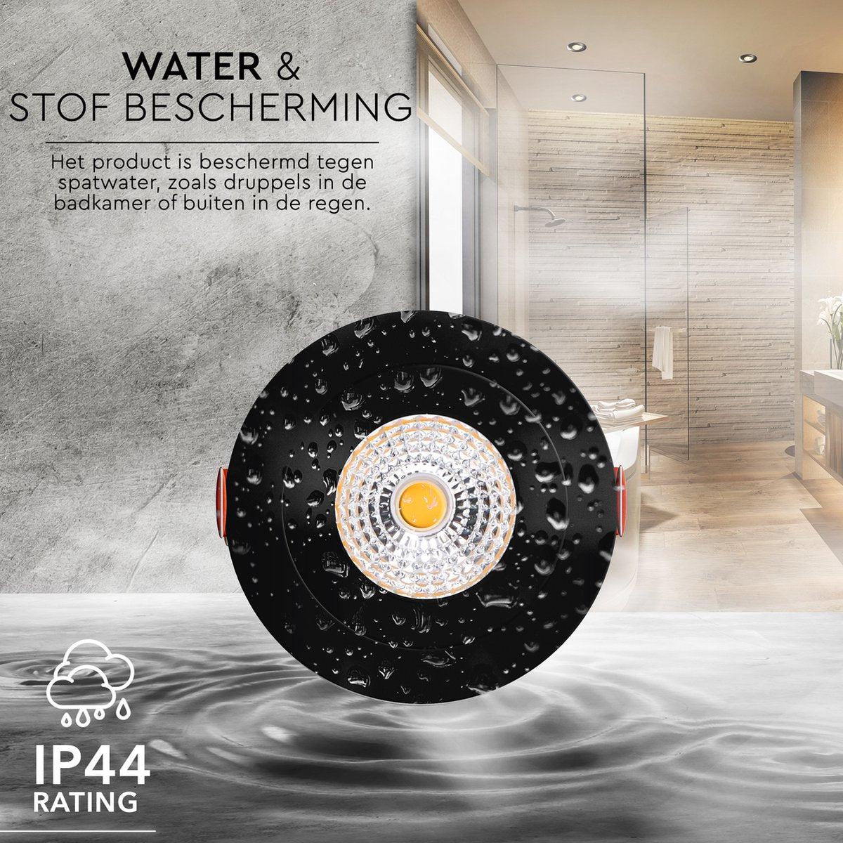 6 PACK - LED's Light Pro LED Inbouwspot Zwart - DimToWarm - Ø 68mm - Kantelbaar - Warm wit licht - CRI95- Dimbaar