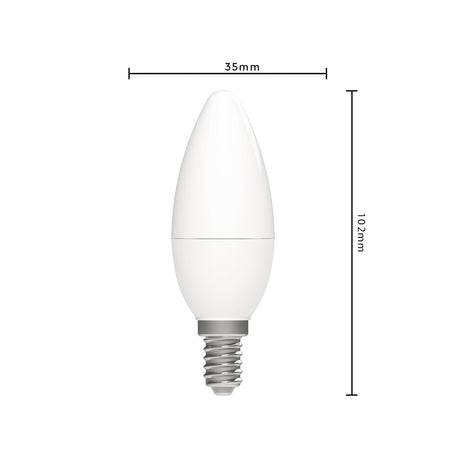 Ampoule LED flamme E14 à intensité variable - 470 lumens - 5.5W - Blanc chaud 2700K-2200K - Dim-To-Warm