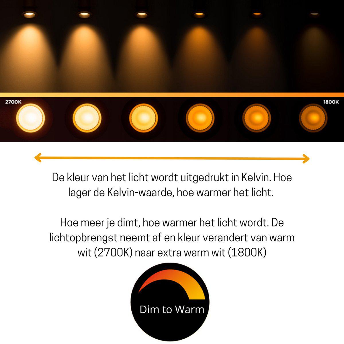 LED Reflectorlamp 470 lumen - 4,9W - Dim-to-Warm 2700K-1800K - E14 R50