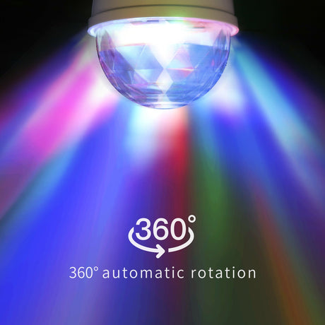 Discolamp met E27 fitting | LED 3W | RGB meerkleurig | draaiend - LEDPLANET.NL
