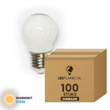 Kogellamp E27 P45 filament, 100 stuks, 2700K, doos