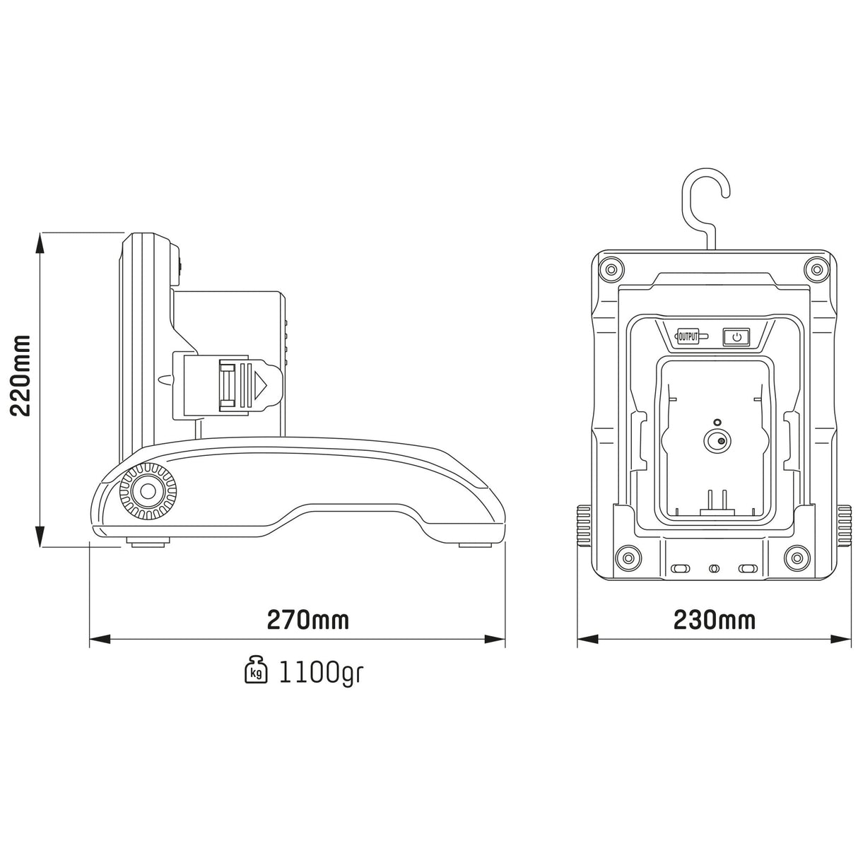Accu LED Werklamp 2900 Lumen - 18V - Koelwit - Dimbaar - IP54 - Bosch Dewalt Makita Milwaukee Metabo