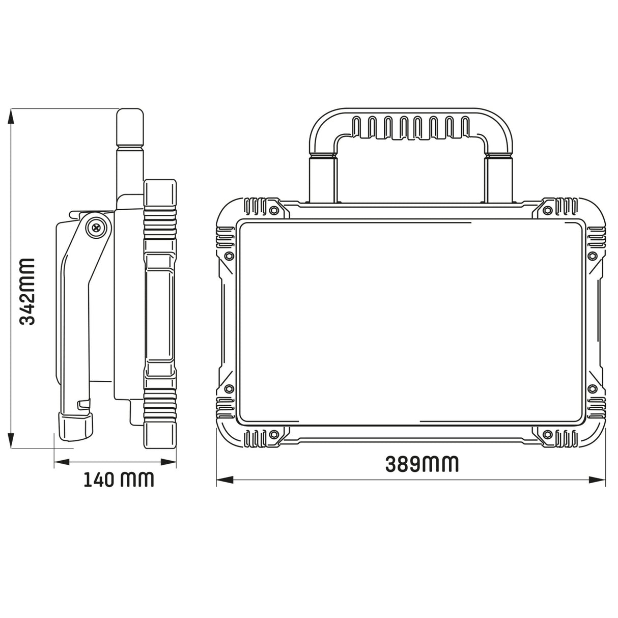 LED Accu Werklamp 5500 lumen - Koelwit 5000K - 18V Draadloos - Dimbaar - IP54 Waterdicht - USB Poort