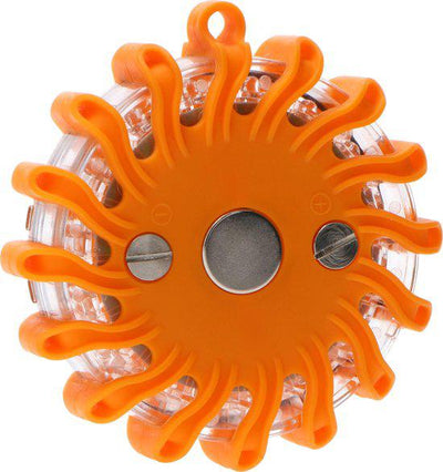 Gyrophare LED sans fil à piles - 9 modes - Magnétique et étanche - orange