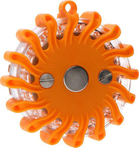 Gyrophare LED sans fil à piles - 9 modes - Magnétique et étanche - orange