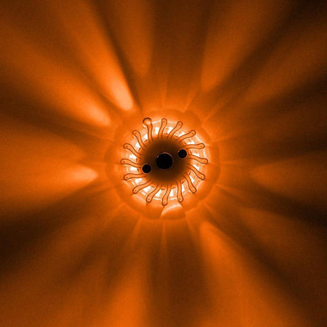 Gyrophare LED sans fil à piles - 9 modes - Magnétique et étanche - orange