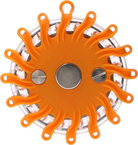 Gyrophare LED sans fil à piles - 9 modes - Magnétique et étanche - orange