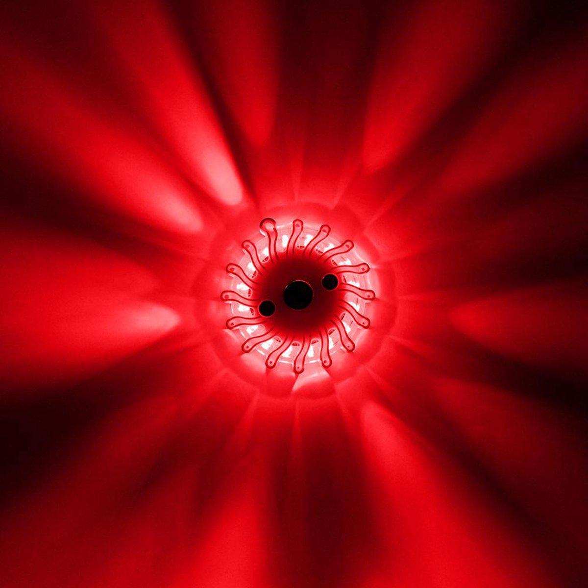 Feu clignotant LED sans fil à piles - 9 modes - Magnétique et étanche - Rouge