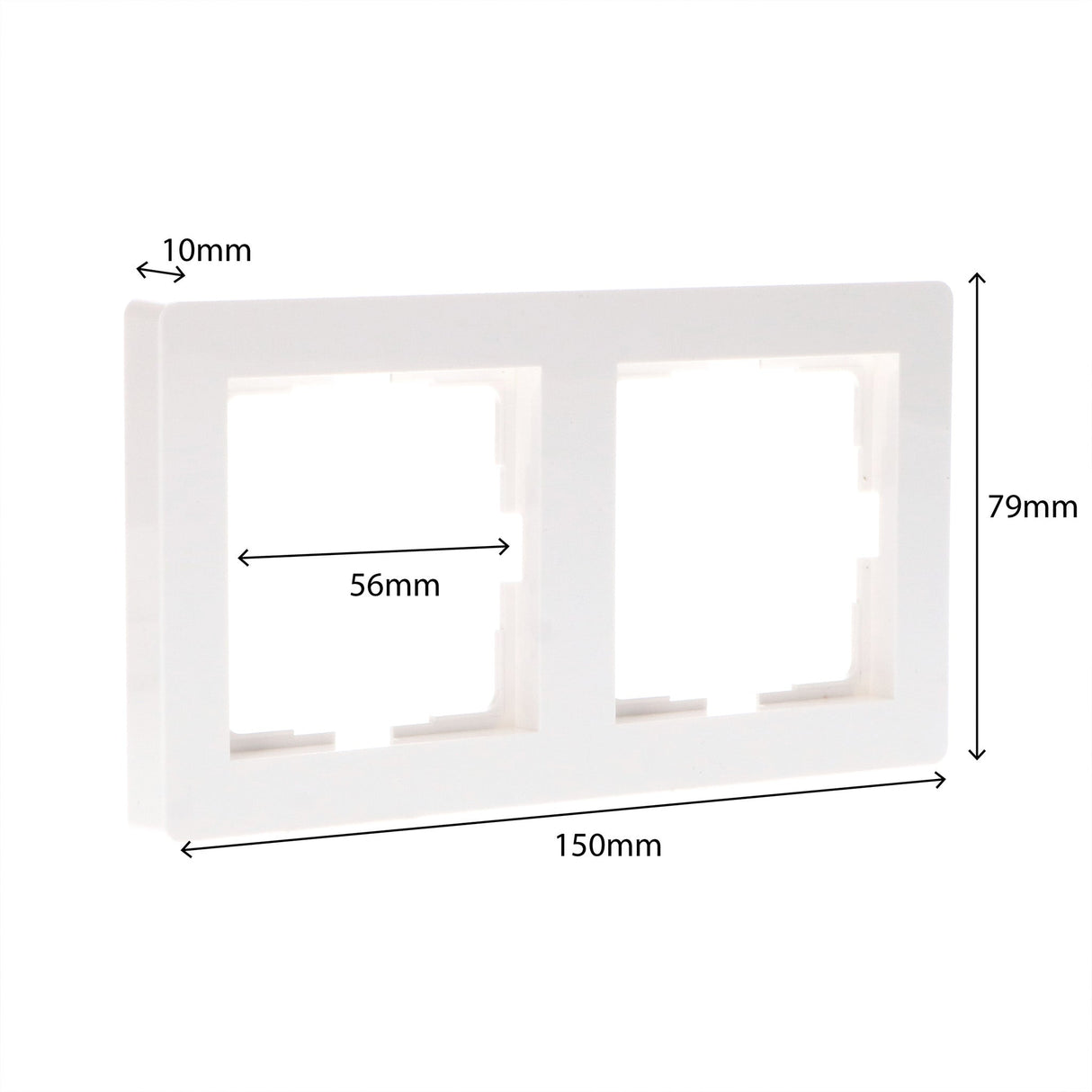 Dubbelframe voor wandcontactdoos - Universeel - 55 x 55 mm - Wit