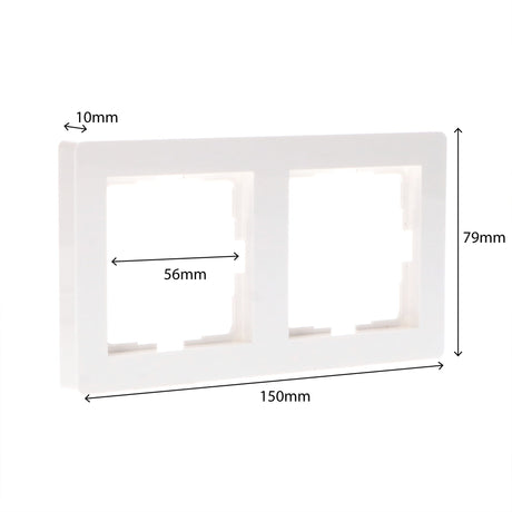 Double plaque pour prise murale - Universelle - 55 x 55 mm - Blanche