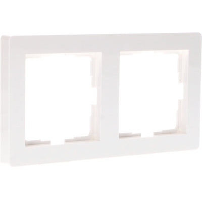 Double plaque pour prise murale - Universelle - 55 x 55 mm - Blanche