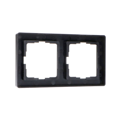 Dubbelframe voor wandcontactdoos - Universeel - 55 x 55 mm - Zwart