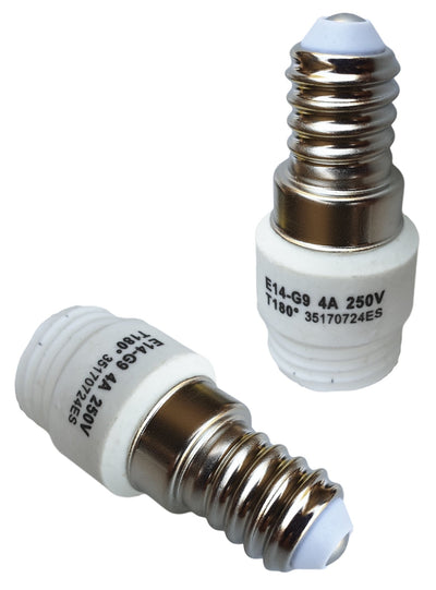 E14 fitting, G9 fitting verloopfitting 2 stuks, wit 230V AC