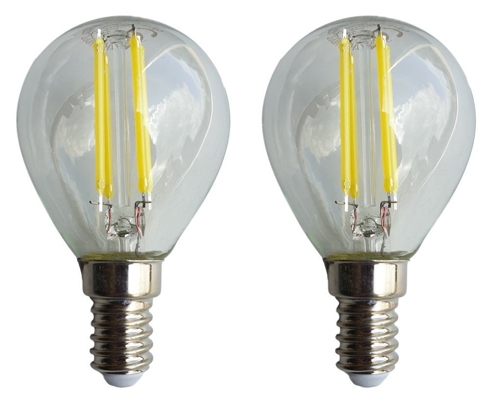 Ampoule sphérique E14 G45 2 pièces | LED 4 W = ampoule à incandescence 40 W | filament blanc lumière du jour 6500 K | 230 V - LEDPLANET.NL
