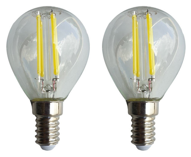 Ampoule sphérique E14 G45 2 pièces | LED 4 W = ampoule à incandescence 40 W | filament blanc lumière du jour 6500 K | 230 V - LEDPLANET.NL