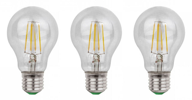 E27 LED lamp 3 stuks | gloeilamp A60 | 4W=40W | daglichtwit filament 6500K - LEDPLANET.NL