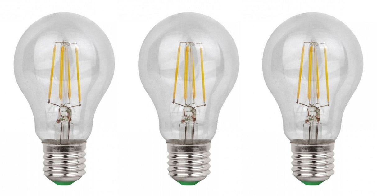 E27 LED lamp 3 stuks | gloeilamp A60 | 6W=60W | daglichtwit filament 6500K - LEDPLANET.NL