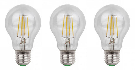 E27 LED lamp 3 stuks | gloeilamp A60 | 6W=60W | daglichtwit filament 6500K - LEDPLANET.NL
